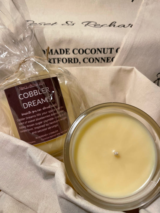 Cobbler Dreams – Sweet Blueberry Cobbler Scented Coconut Wax Candle (9oz)