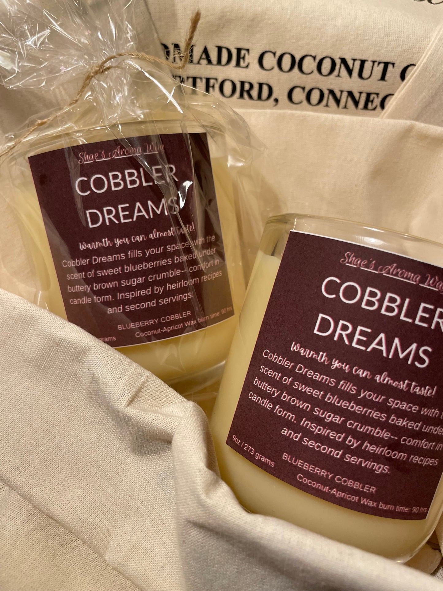 Cobbler Dreams – Sweet Blueberry Cobbler Scented Coconut Wax Candle (9oz)