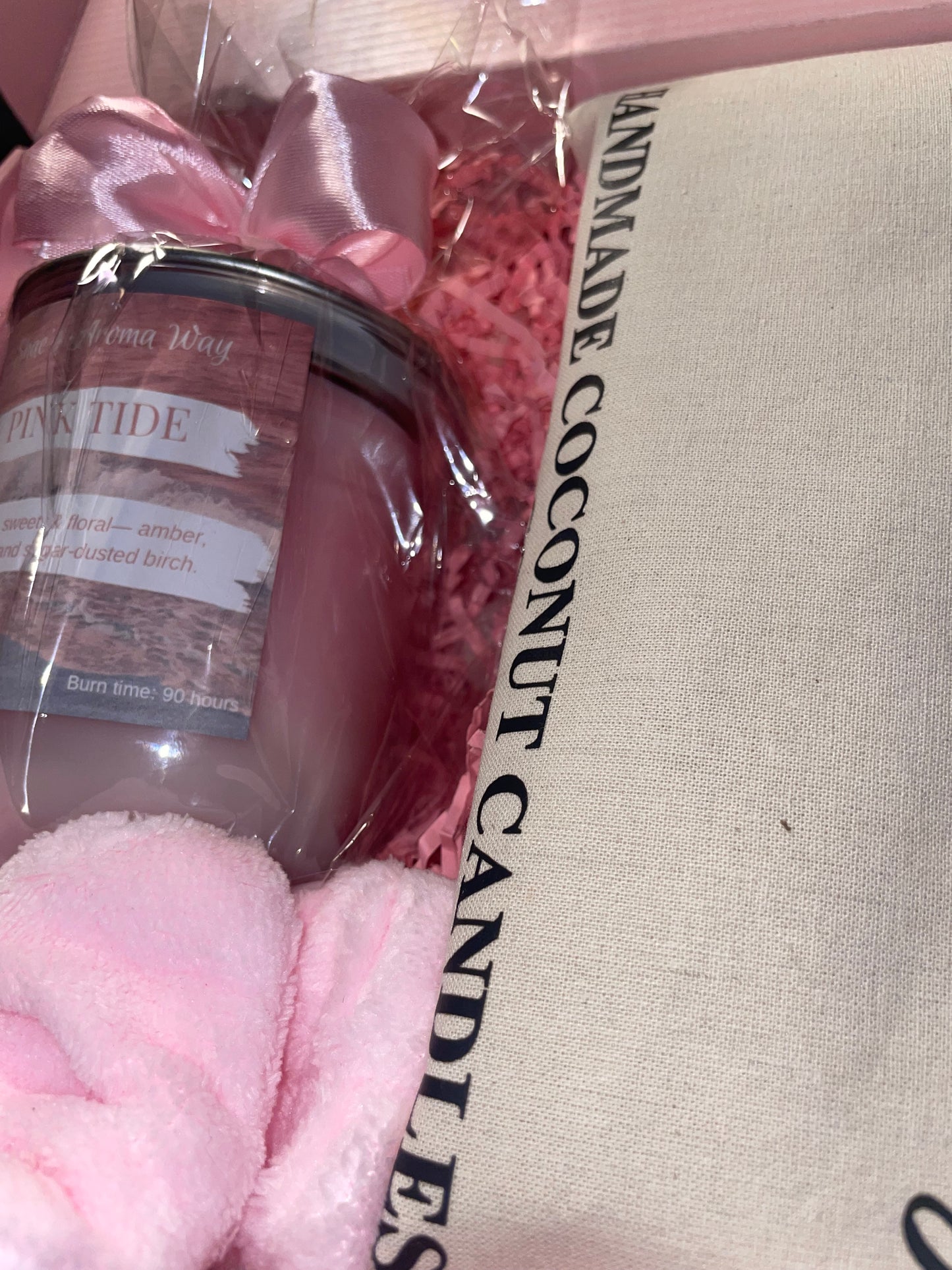 PREORDER NOW: Pink Tide - Self Care Kit | Mask, Headband, & Amber & Jasmine Candle (9 oz)