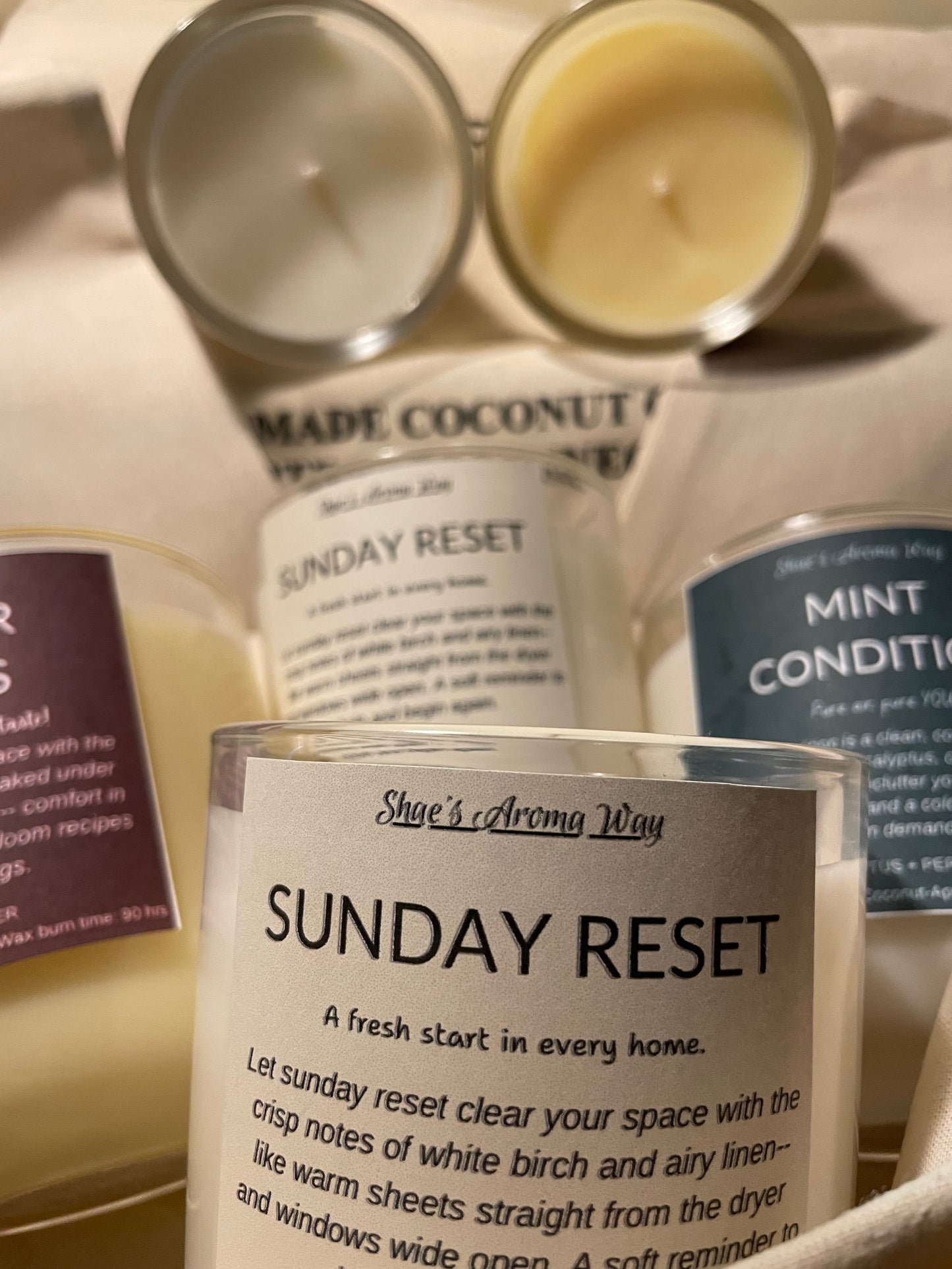 Signature Candle Bundle (Set of 5) – Premium Coconut Wax Candles + SAW Tote