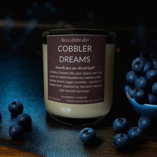 Cobbler Dreams – Sweet Blueberry Cobbler Scented Coconut Wax Candle (9oz)